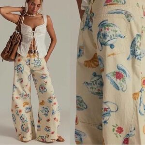 We The Free Eden High Slouchy Flare Jean Printed Size 29 NWT